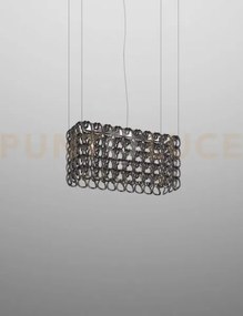 Giogali sospensione re2 cristallo nickel nero e cromo lucido 3 luci...