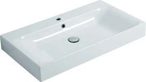 Lavabo sospeso rettangolare Cento 80cm H 10 x P 45 cm in ceramica bianco