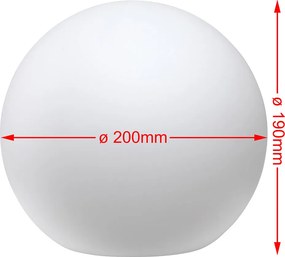 Lampada Sfera da Giardino 20cm Luce Illuminazione Esterno Attacco E27 Bianco...