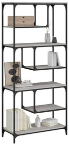 Libreria grigio sonoma 81x36x176 cm in legno multistrato