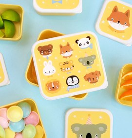 A Little Lovely Company - set di quattro scatole merenda - amici animali