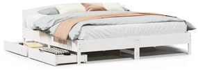 Letto senza materasso bianco 180x200 cm legno massello di pino