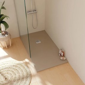 Piatto doccia SANYCCES in resina Strato moka L 80 x L 190 x H 3.2 cm opaco effetto ardesia