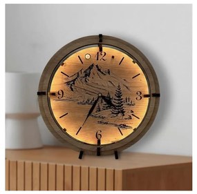 Li-Go 23697/DUB/BAT2 - Orologio LED dimmerabile con sensore, LED/1xAA, Ø 32 cm, rovere