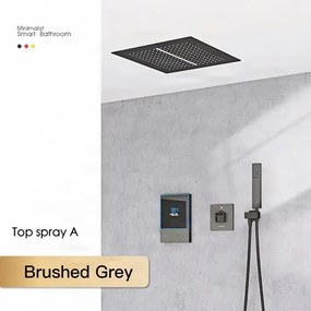 Sistema doccia a incasso ELITE EDITION BCS1721 termostatico, multigetto e a cascata in più finiture — Grigio gunmetal — A soffitto