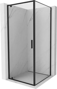 Mexen Exo cabina doccia battente 100 x 100 cm, trasparente, nero - 8181-100-100-70-00