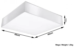 Plafoniera Quadrata da Soffitto in PVC 3xE27 HORUS 45 White da interno Colore del corpo Bianco
