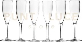 Tumbler bicchieri flute set 6 pezzi trasparenti