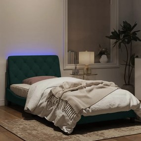 Giroletto con luci led verde scuro 100x200 cm in velluto