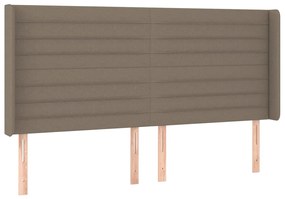 Testiera ad orecchio tortora 163x16x118/128 cm in tessuto