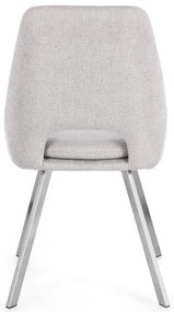 Set di 2 sedie KASHAR in tessuto grigio chiaro e gambe acciaio