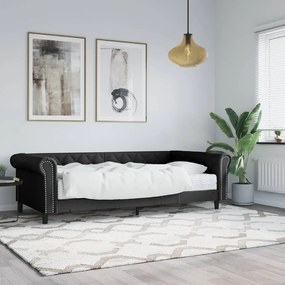 Divano Letto Con Materasso Nero 90x200 Cm İn Similpelle /