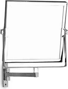 Specchio ingranditore orientabile 20x20cm per alberghi finitura cromata | SP-3592 - KAMALU