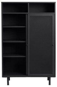 Armadietto nero in metallo con ante scorrevoli 90x140x40 cm Veep – Unique Furniture