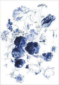 Carta da parati in tessuto non tessuto Royal Blue Flowers I