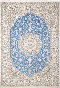Nain Tappeto 360x250 Blu (Iran) Annodato A Mano