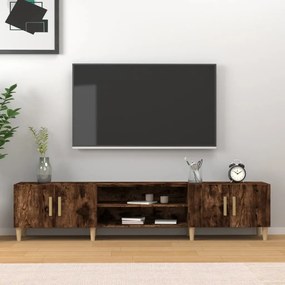 Mobile tv rovere fumo 180x31,5x40 cm in legno multistrato