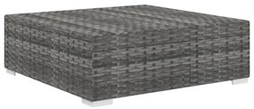 Poggiapiedi modulare 1 pz con cuscino in polyrattan grigio