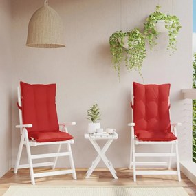 Cuscini Per Sedia Con Schienale Alto 2 Pz Rosso Tessuto Oxford /