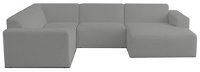 Divano angolare grigio in tessuto bouclé (a U) Roxy - Scandic