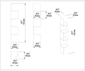 Mensola angolare DESALDO 155,2x29,6 cm bianca