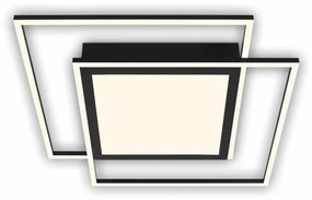 Brilo - Plafoniera LED 2x LED 16W (230V) + LED 19W, 51,5x51,5 cm, nera