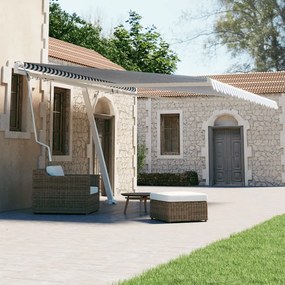 Tenda Retrattile Automatica Con Palo 450x300 Cm Arancio Marrone /