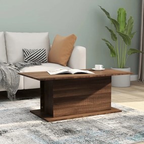 Tavolino Da Salotto Rovere Marrone 102x55,5x40 Cm İn Truciolato /