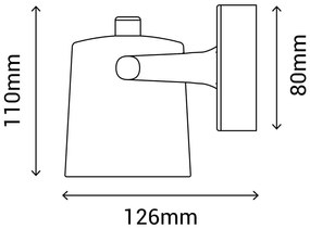 Lampada da parete nera, altezza 11 cm Ibai - SULION