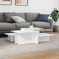 Tavolini da Salotto 2 pz Bianco Lucido in Legno Multistratocod mxl 117109