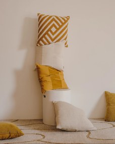 Kave Home - Federa cuscino Zaira 100% cotone e velluto bianco 45 x 45 cm