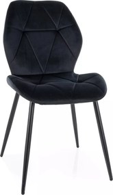Sedia Rick Velvet nera – 48x41x86 cm