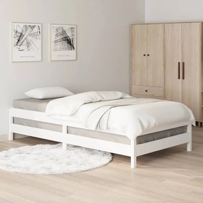 Letto impilabile bianco 90x200cm in legno massello di pino