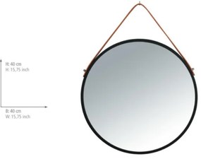 WENKO 24424100 - Specchio BORRONE 40x40 cm nero/argento