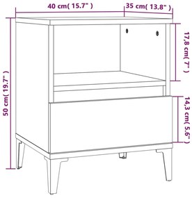 Comodini 2 pz Rovere Sonoma 40x35x50 cm