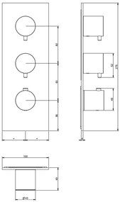 Parte esterna miscelatore termostatico alta portata a parete steel brushed 239 parte incasso non inclusa 54514 gessi