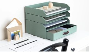 Organizer verde in cartone per cassetti/per documenti Walter Canvas Paper Laminate – Bigso