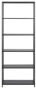 Libreria nera in metallo 70x185 cm Newcastle - Actona