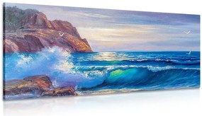 Stampa su tela – Onde marine sulla costa