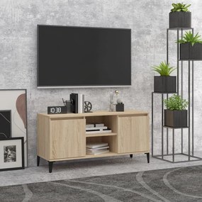 Mobile Tv Con Gambe İn Metallo Rovere Sonoma 103,5x35x50 Cm /