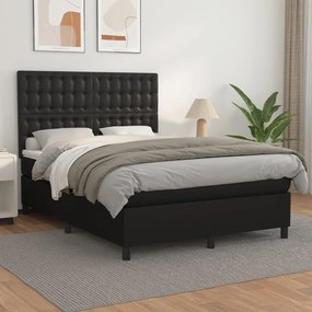 Giroletto A Molle Con Materasso Nero 140x190 Cm İn Similpelle /