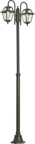 Lanterna da esterno classica verde scuro 235 cm 2 luci IP44 - Berta