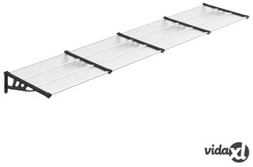 vidaXL Tettoia per Porta Nero e Trasparente 396x90 cm Policarbonato