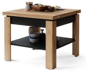 Tavolino pieghevole con mensola LIA quercia/nero