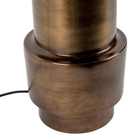 Lampada da tavolo Art Déco bronzo con paralume in velluto nero con oro 50 cm - Bruut