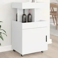 Carrello Bar Bianco 50x41x89 cm in Legno Multistrato 848262