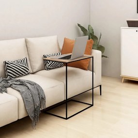 Tavolino da salotto nero 55x35x66 cm in legno multistrato