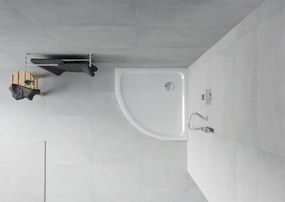 Mexen Flat piatto doccia semicircolare slim 90 x 90 cm, bianco, sifone cromato - 41109090