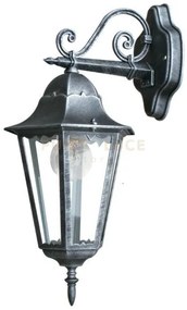 Applique down firenze nera e silver 1 luce attacco e27 ip44 20,5x28...