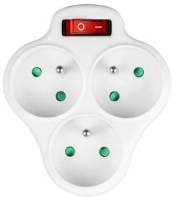 Multipresa con interruttore, 3 prese